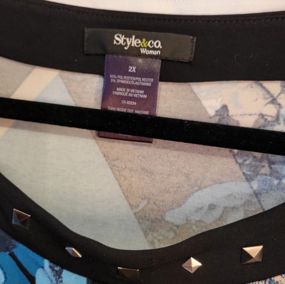 Retro look blue and black dress - Picture 2 of 5